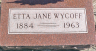 TOMBSTONE: Etta Jane Crow Wycoff